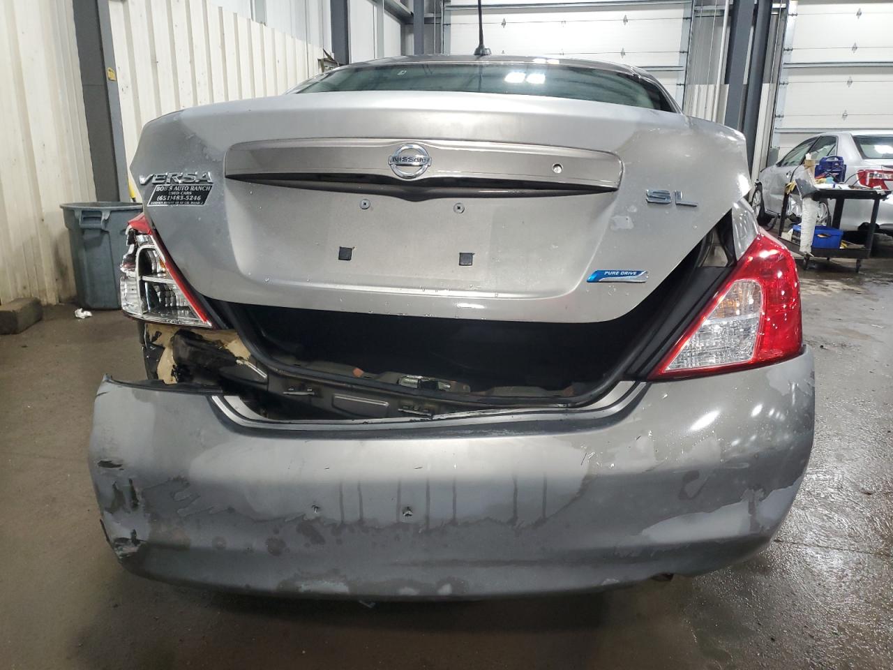 2012 Nissan Versa VIN 3N1CN7AP6CL802212 Copart auction photo, rear end damage thumbnail 6
