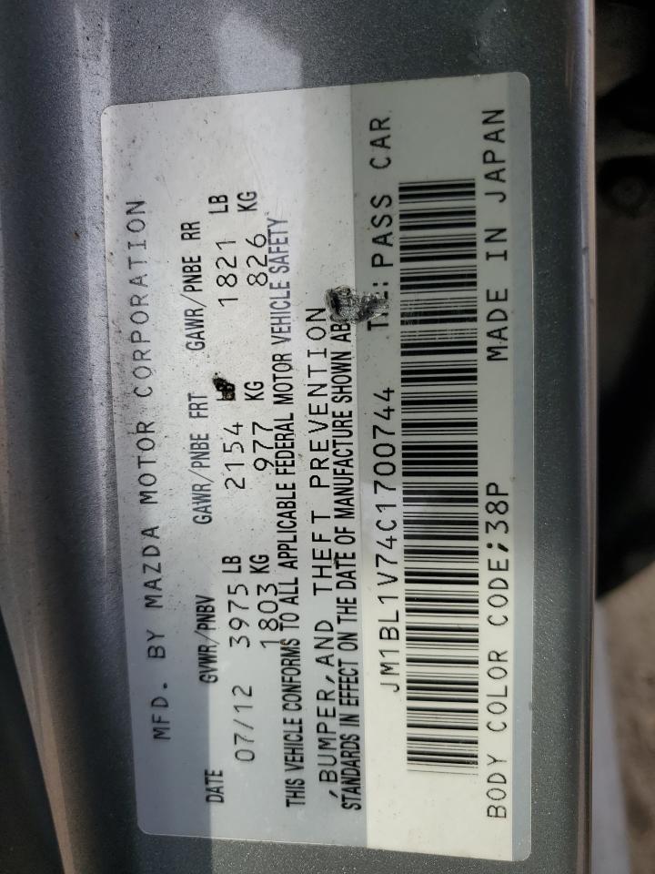 2012 Mazda 3 VIN JM1BL1V74C1700744 Copart auction photo, front end / side damage thumbnail 13