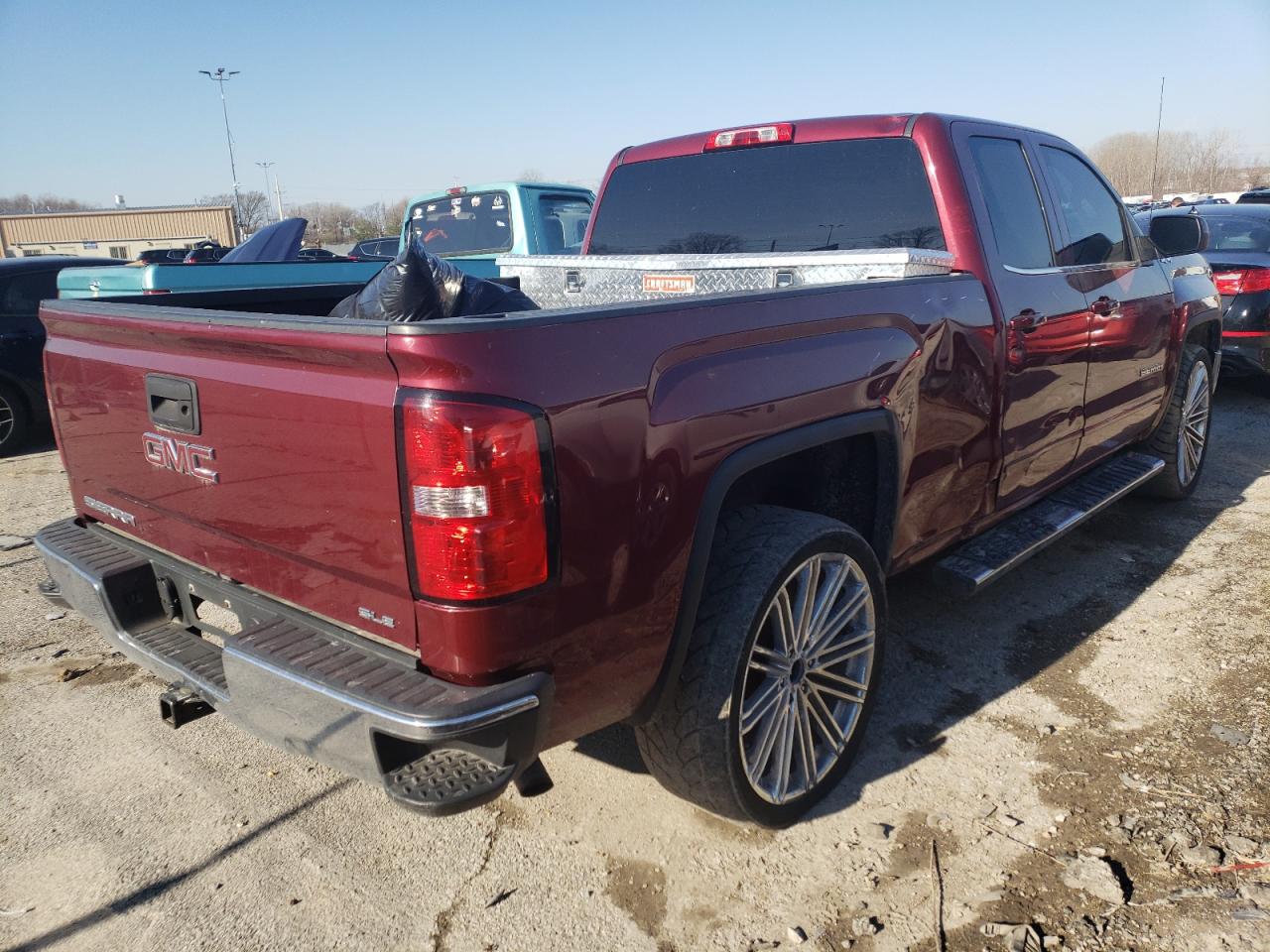 2014 GMC Sierra VIN 1GTV2UEH5EZ173974 Copart auction photo, side / vandalism damage thumbnail 4