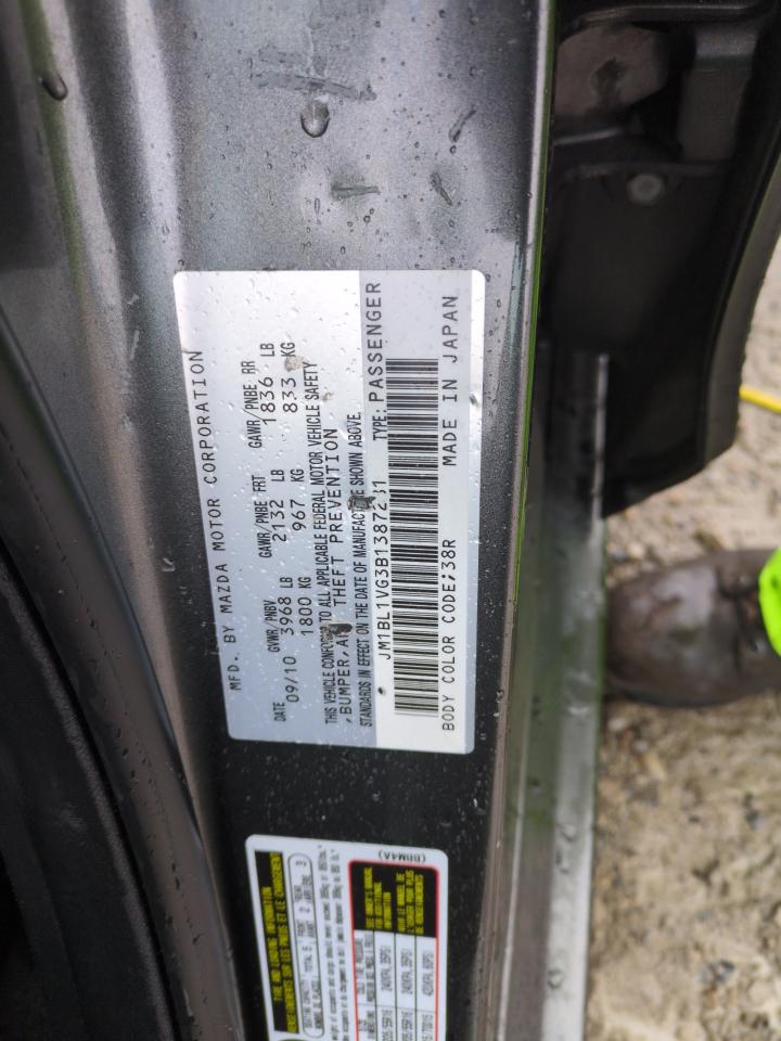 2011 Mazda 3 VIN JM1BL1VG3B1387281 Copart auction photo, front end damage thumbnail 12