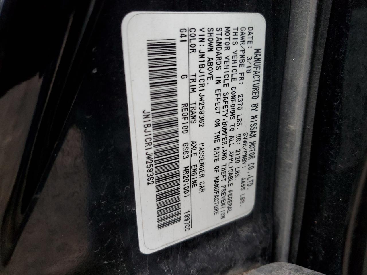 2018 Nissan Rogue VIN JN1BJ1CR1JW259362 Copart auction photo, mechanical damage thumbnail 13