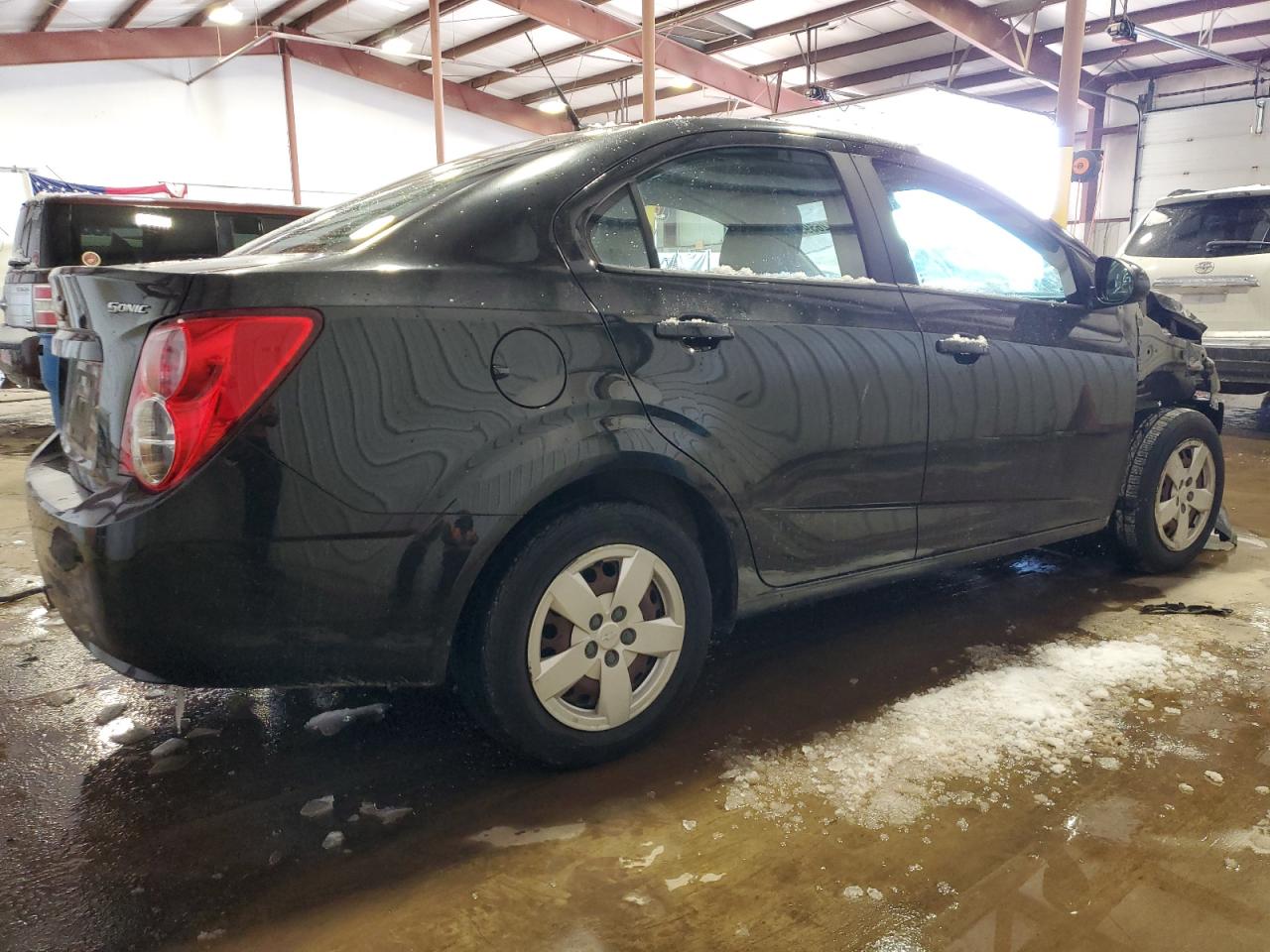 2013 Chevrolet Sonic VIN 1G1JA5SG3D4107642 Copart auction photo, front end / side damage thumbnail 3