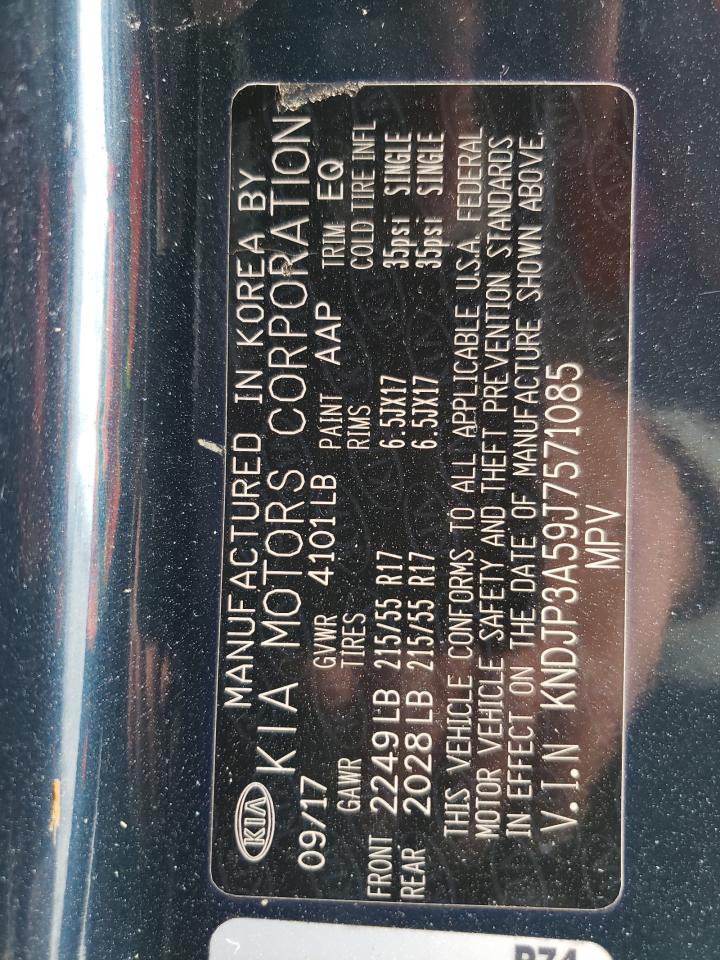 2018 KIA Soul VIN KNDJP3A59J7571085 Copart auction photo, all over damage thumbnail 13