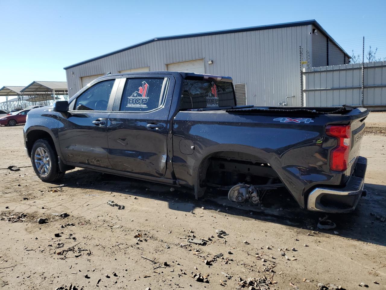 2023 Chevrolet Silverado VIN 1GCPDKEK7PZ124104 Copart auction photo, rear end / side damage thumbnail 2