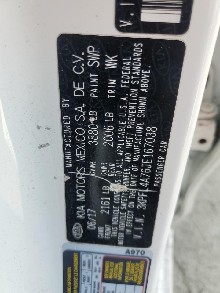 2018 KIA Forte VIN 3KPFL4A76JE167038 Copart auction photo, front end damage thumbnail 12