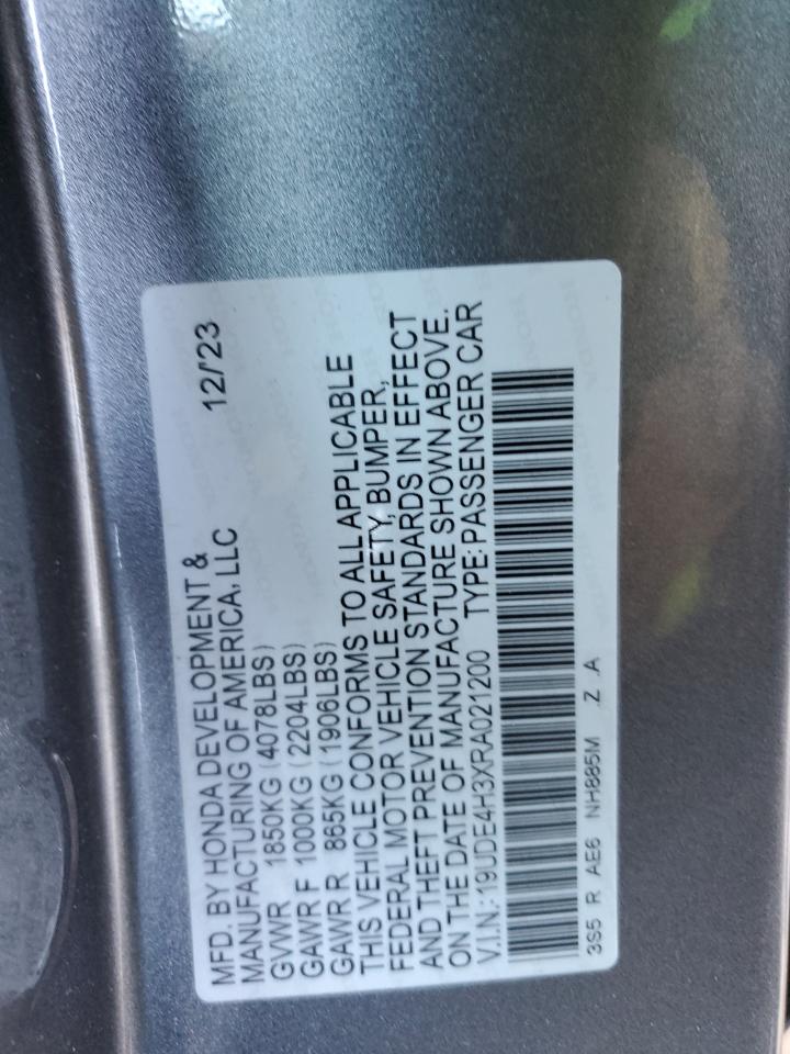 2024 Acura Integra VIN 19UDE4H3XRA021200 Copart auction photo, front end damage thumbnail 14