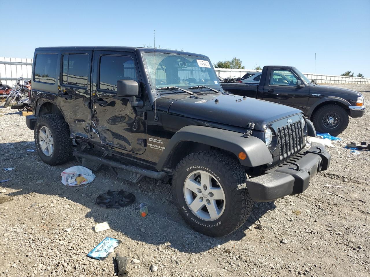 2017 Jeep Wrangler VIN 1C4HJWDG7HL683898 Copart auction photo, side damage thumbnail 4