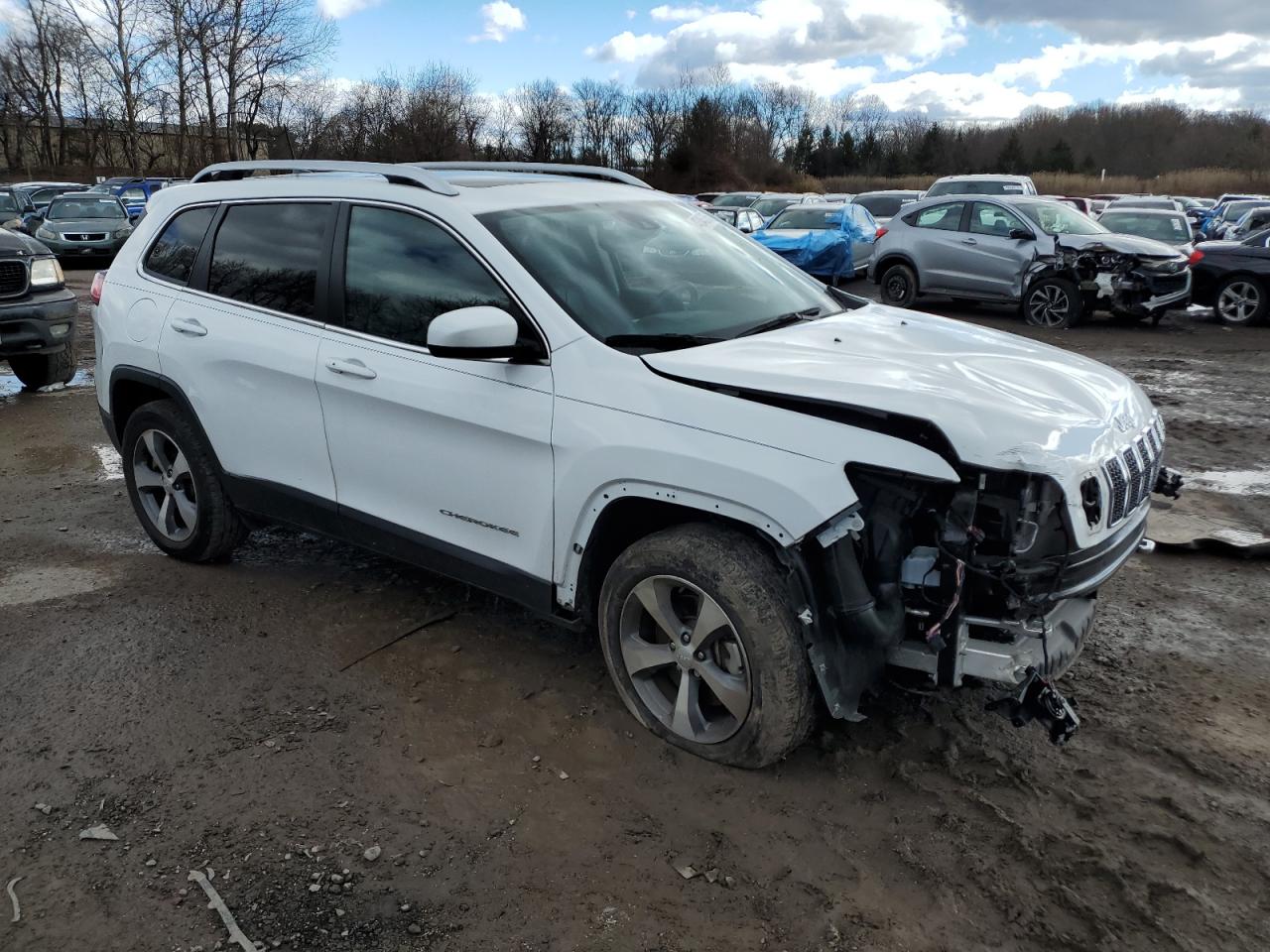2021 Jeep Grand Cherokee VIN 1C4PJMDNXMD178778 Copart auction photo, front end / side damage thumbnail 4