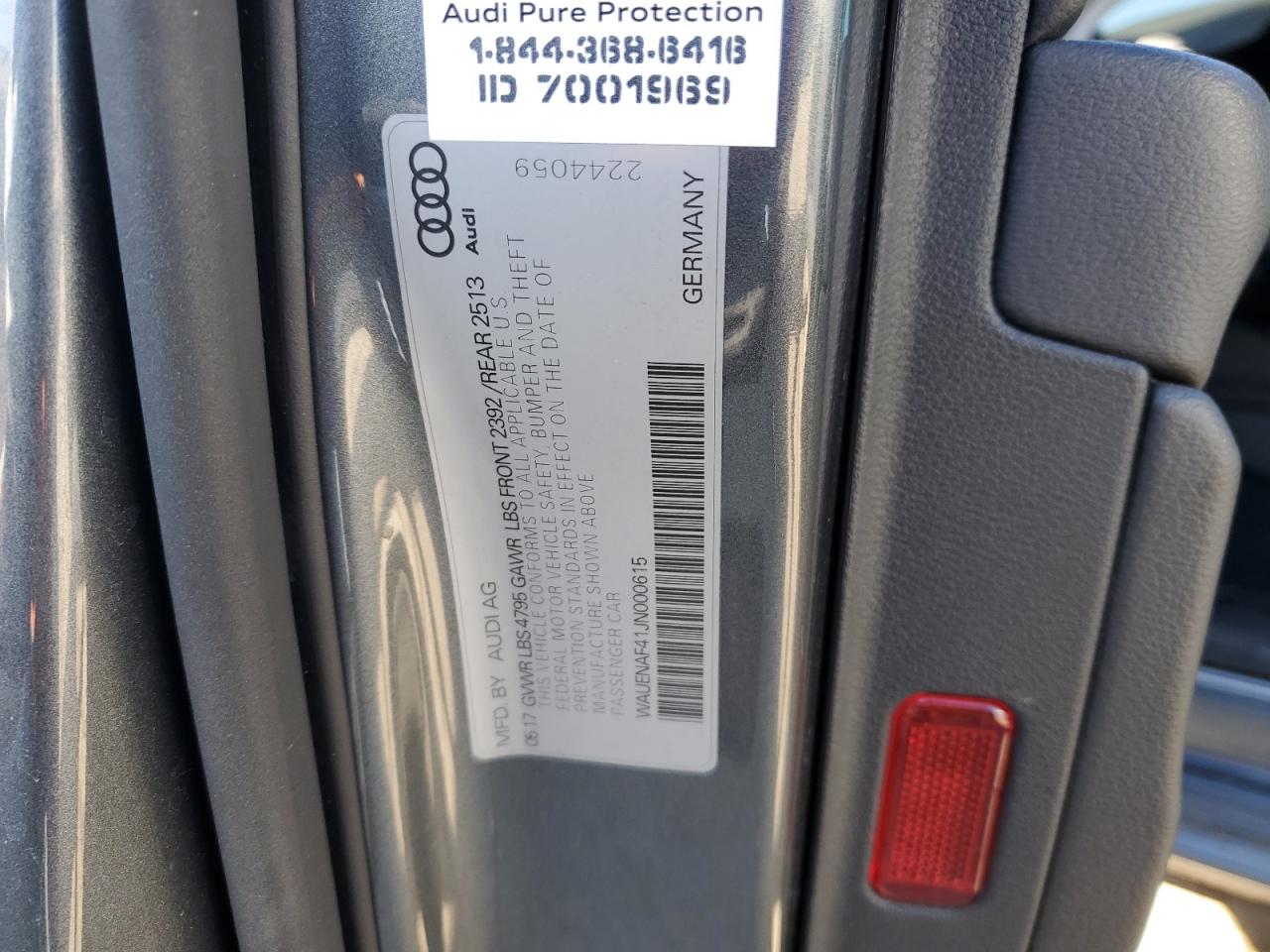 2018 Audi A4 VIN WAUENAF41JN000615 Copart auction photo, front end damage thumbnail 12