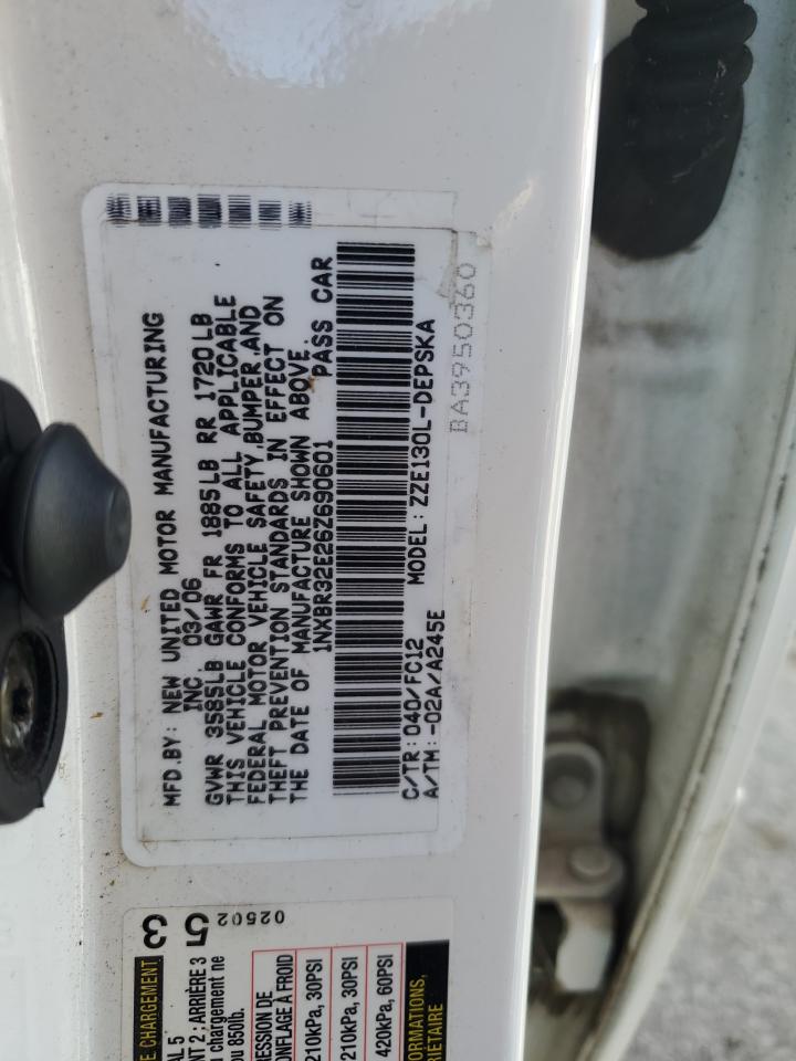 2006 Toyota Corolla VIN 1NXBR32E26Z690601 Copart auction photo, rear end / front end damage thumbnail 12