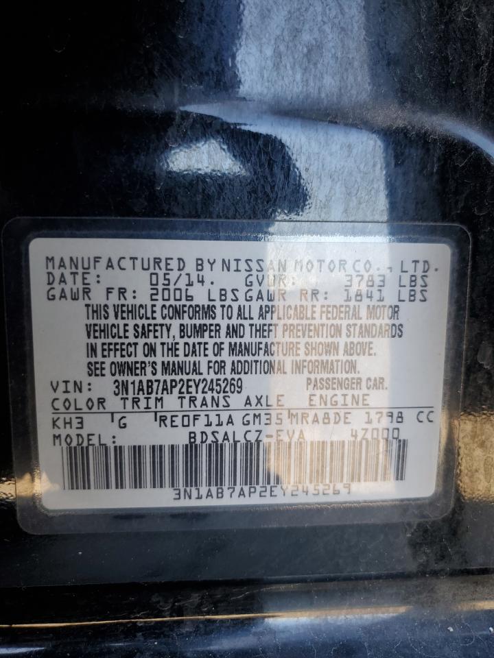 2014 Nissan Sentra VIN 3N1AB7AP2EY245269 Copart auction photo, all over damage thumbnail 12