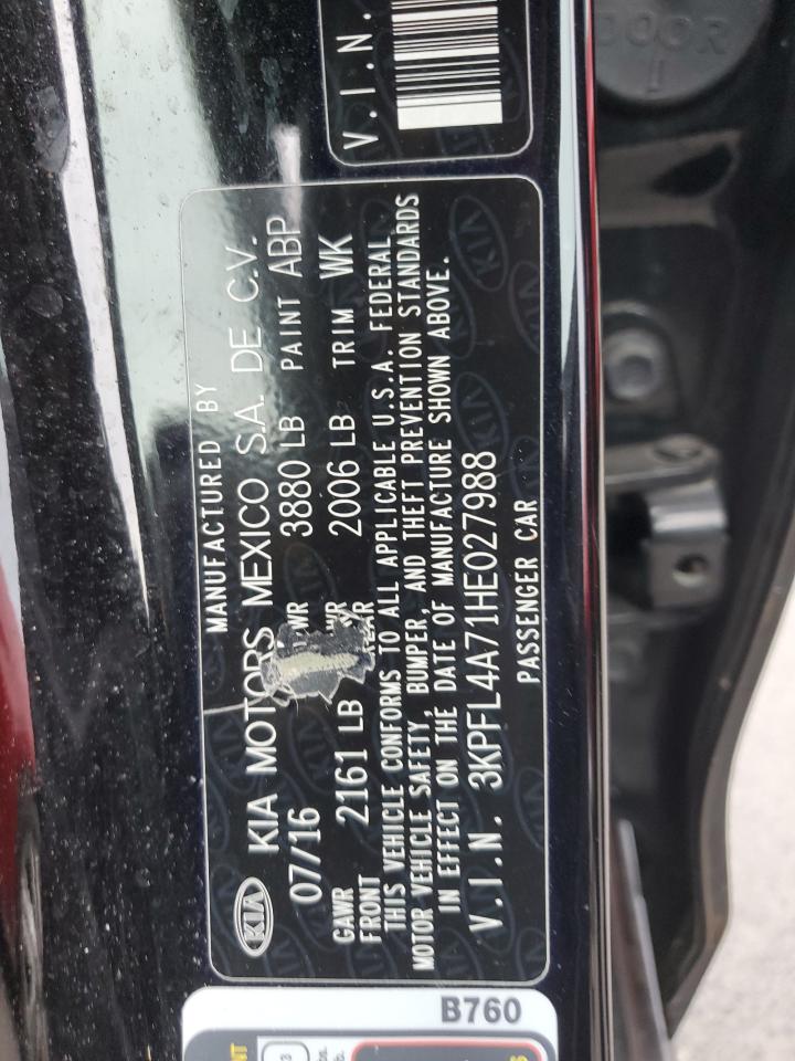 2017 KIA Forte VIN 3KPFL4A71HE027988 Copart auction photo, rear end damage thumbnail 13