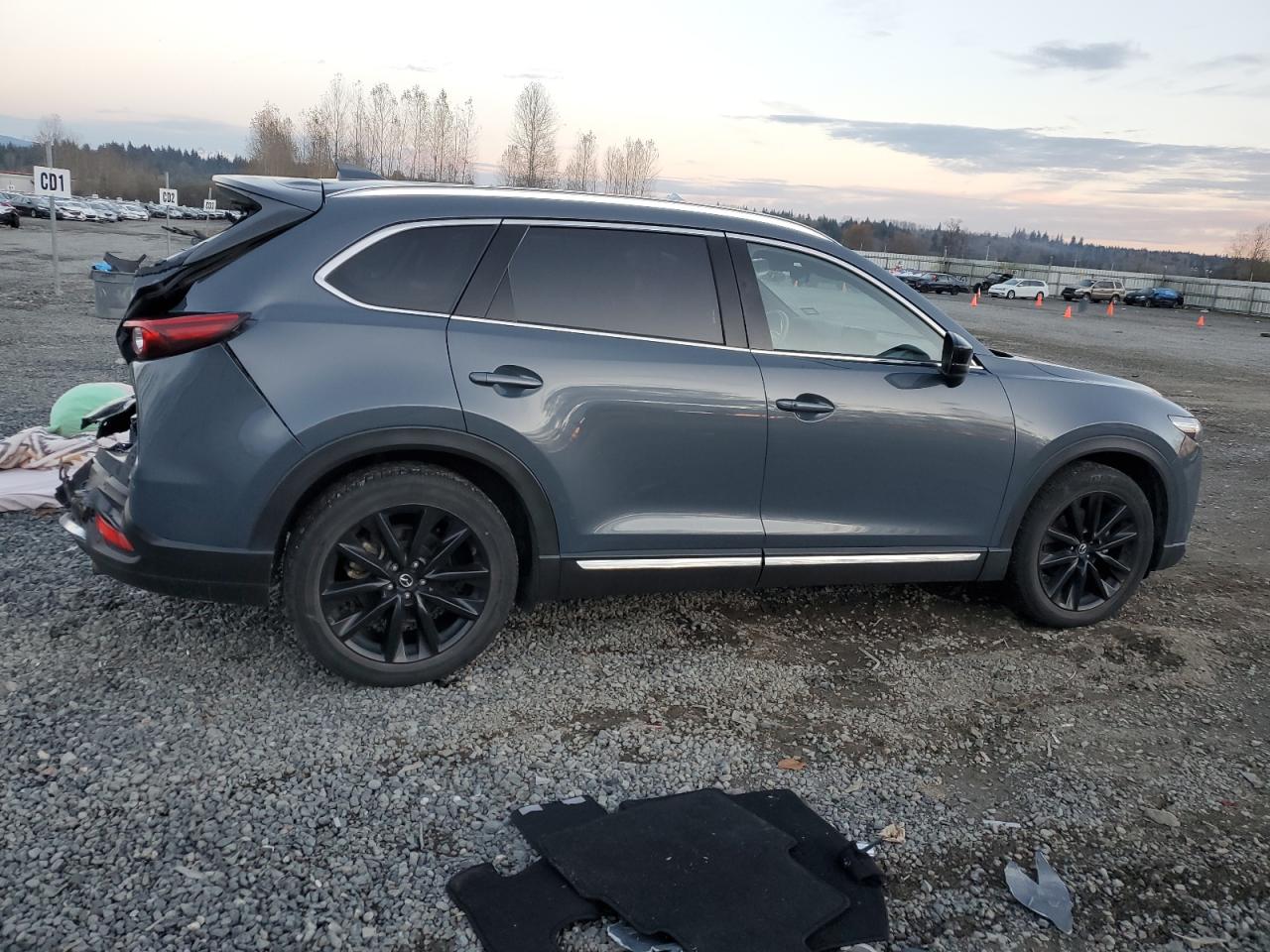2021 Mazda CX-9 VIN JM3TCBDY1M0538672 Copart auction photo, rear end / side damage thumbnail 3