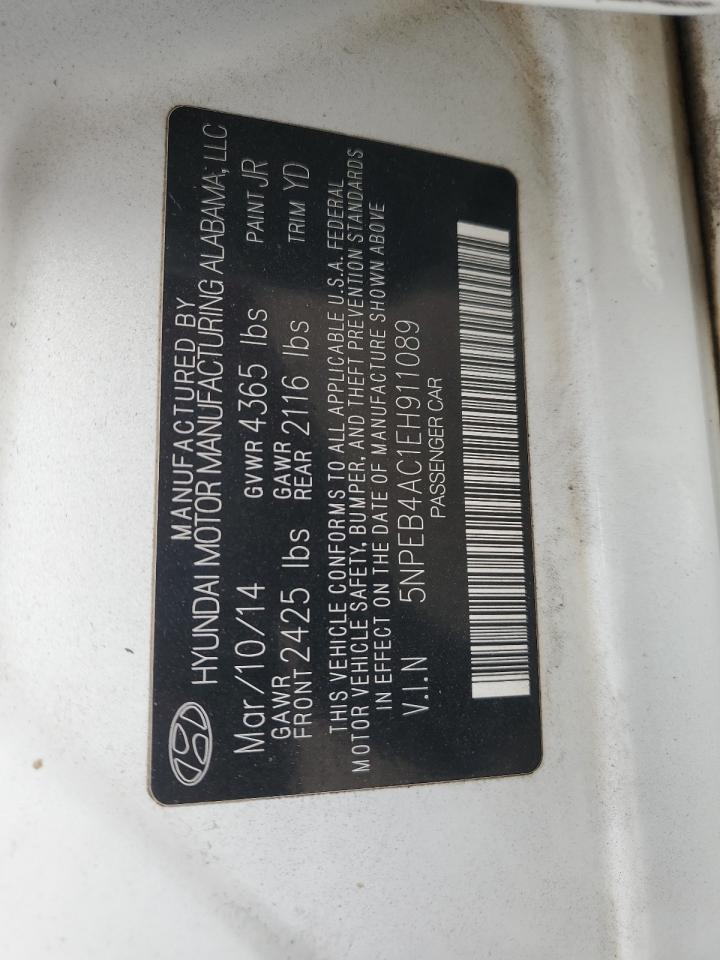 2014 Hyundai Sonata VIN 5NPEB4AC1EH911089 Copart auction photo, front end damage thumbnail 12