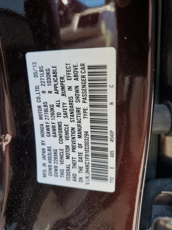 2014 Acura RLX VIN JH4KC1F91EC003294 Copart auction photo, rear end damage thumbnail 12