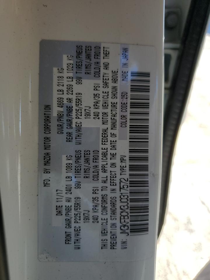2018 Mazda CX-5 VIN JM3KFBCM3J0317572 Copart auction photo, side / rear end damage thumbnail 13