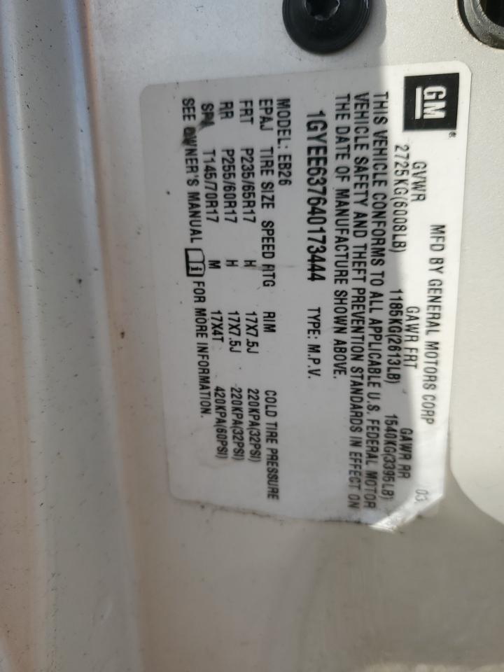 2004 Cadillac SRX VIN 1GYEE637640173444 Copart auction photo, rear end damage thumbnail 13