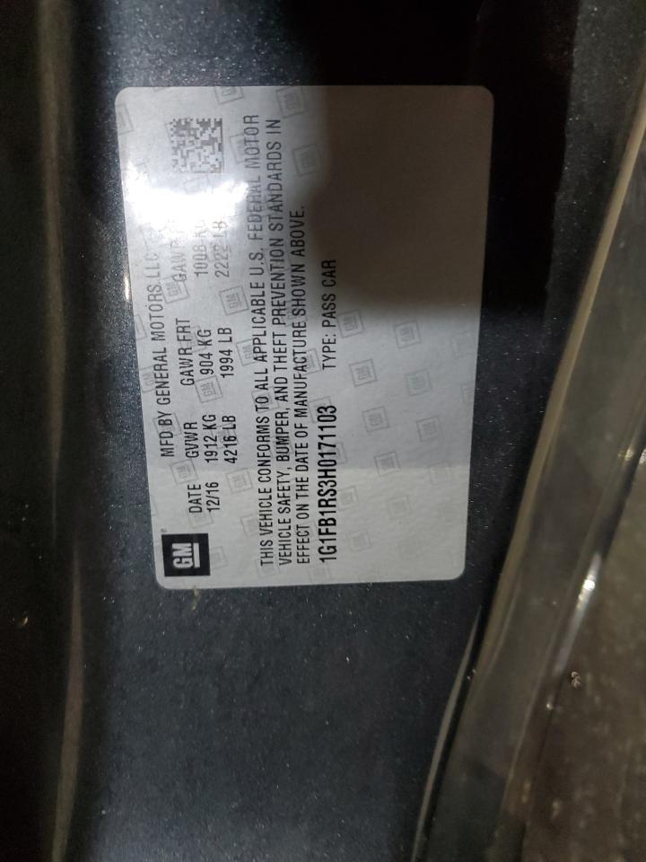 2017 Chevrolet Camaro VIN 1G1FB1RS3H0171103 Copart auction photo, front end damage thumbnail 15