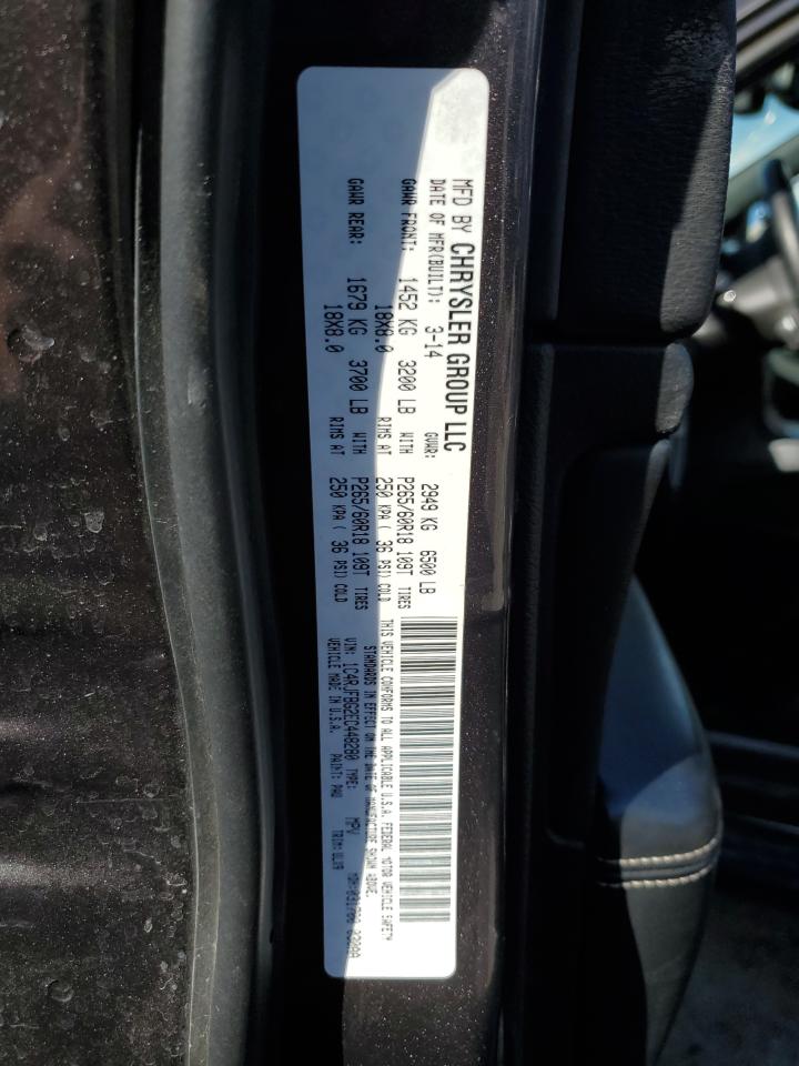2014 Jeep Grand Cherokee VIN 1C4RJFBG2EC448280 Copart auction photo, front end damage thumbnail 13