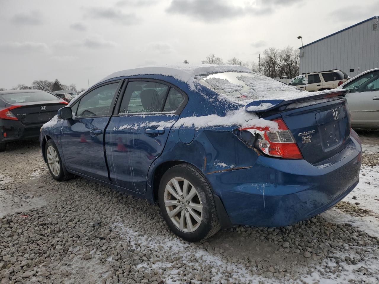 2012 Honda Civic VIN 2HGFB2F93CH571702 Copart auction photo, rear end damage thumbnail 2