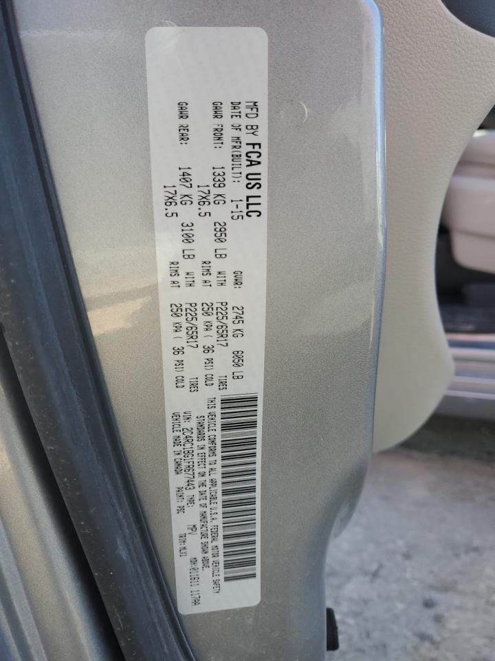 2015 Chrysler Town & Country VIN 2C4RC1BG1FR677443 Copart auction photo, front end / side damage thumbnail 13