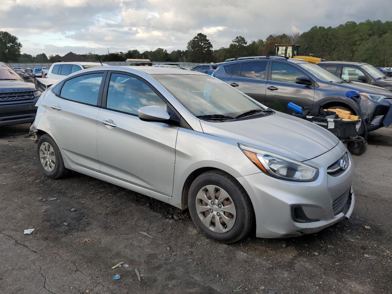 2015 Hyundai Accent VIN KMHCT4AEXFU843271 Copart auction photo, rear end / side damage thumbnail 4