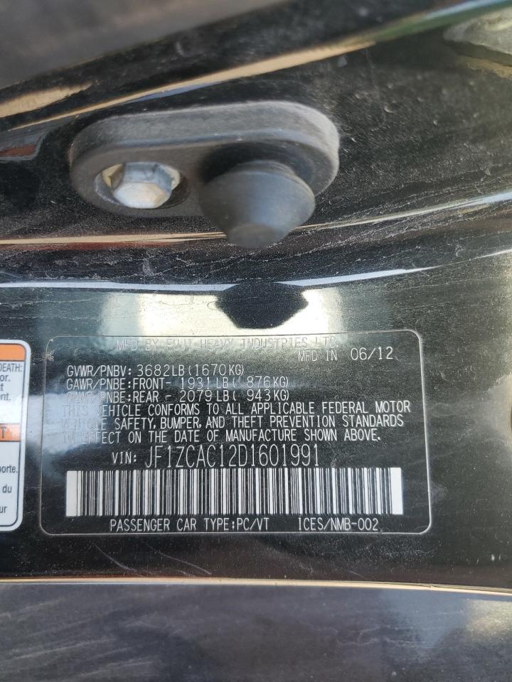 2013 Subaru BRZ VIN JF1ZCAC12D1601991 Copart auction photo, front end / rear end damage thumbnail 13