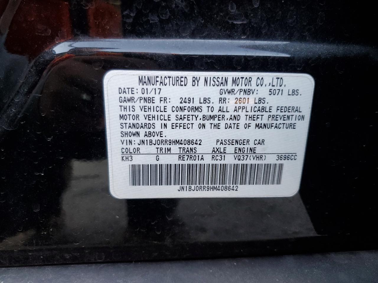 2017 Infiniti QX50 VIN JN1BJ0RR9HM408642 Copart auction photo, all over damage thumbnail 13