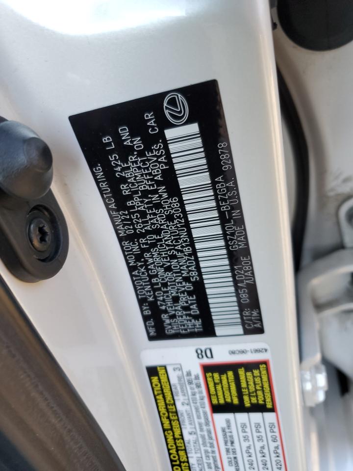 2022 Lexus ES VIN 58ADZ1B13NU123086 Copart auction photo, undercarriage / side damage thumbnail 14