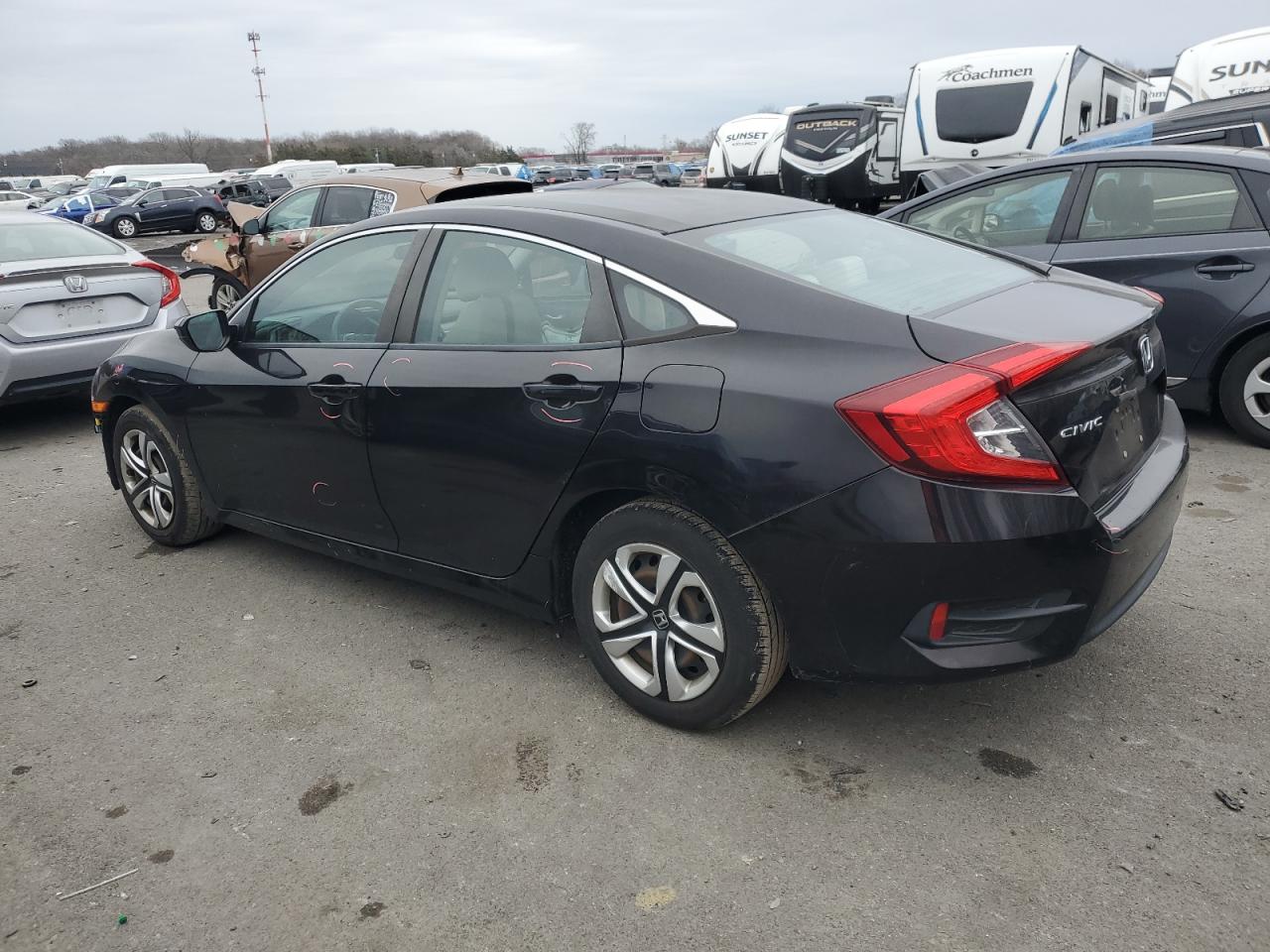 2017 Honda Civic VIN 2HGFC2F58HH523906 Copart auction photo, front end / side damage thumbnail 2