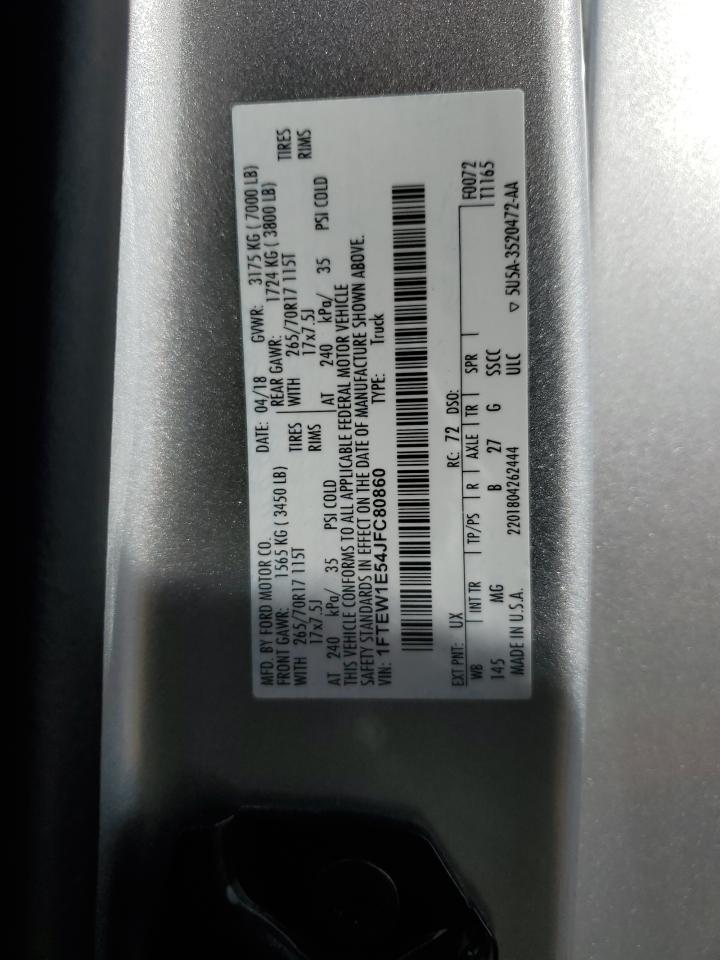 2018 Ford F-150 VIN 1FTEW1E54JFC80860 Copart auction photo, water/flood damage thumbnail 13