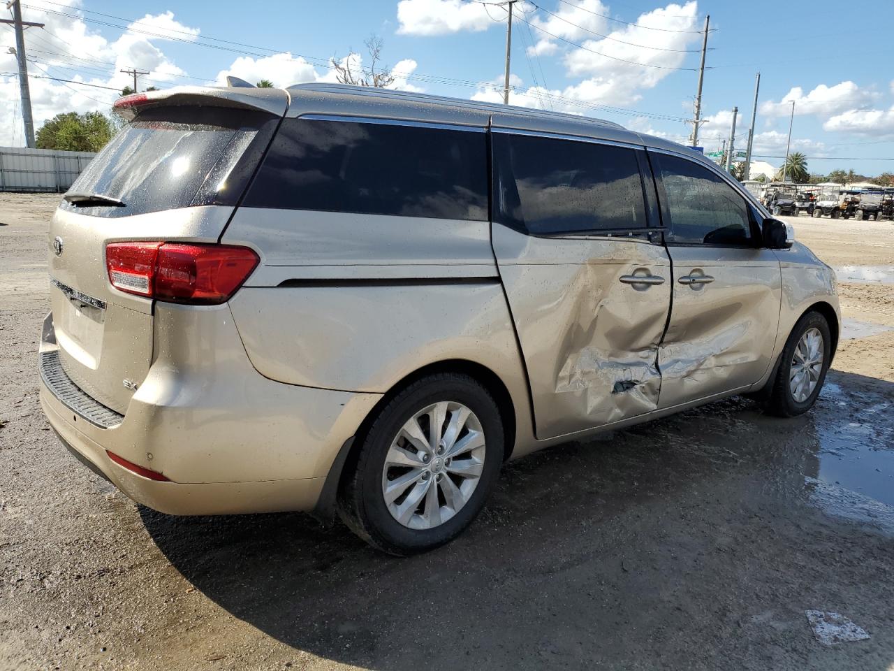 2016 KIA Sedona VIN KNDMC5C10G6169131 Copart auction photo, side / rear end damage thumbnail 3