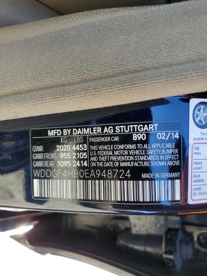 2014 Mercedes-Benz C-klasse VIN WDDGF4HB0EA948724 Copart auction photo, front end / minor dent/scratches damage thumbnail 12