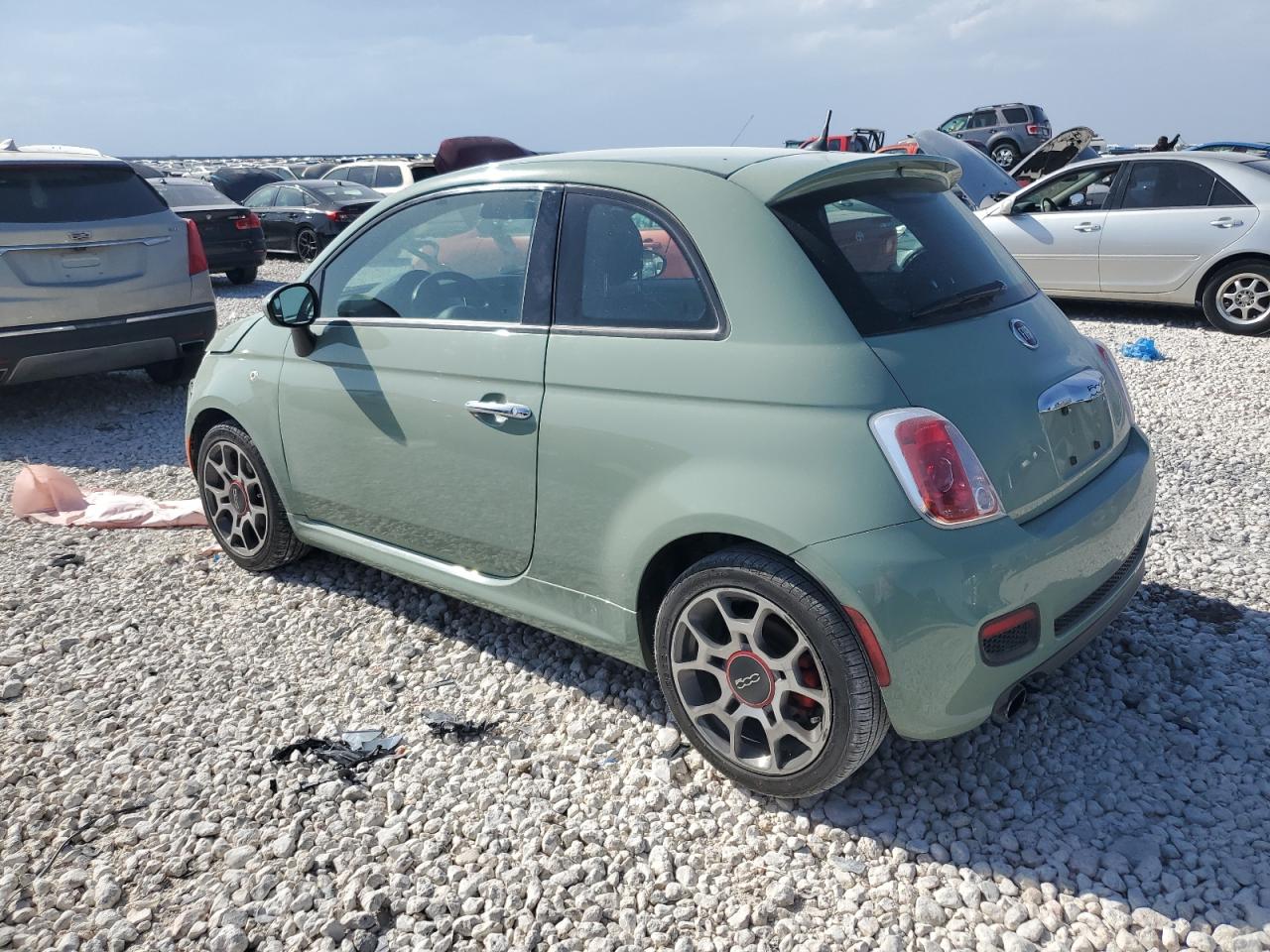 2015 Fiat 500 VIN 3C3CFFBR3FT579835 Copart auction photo, front end damage thumbnail 2