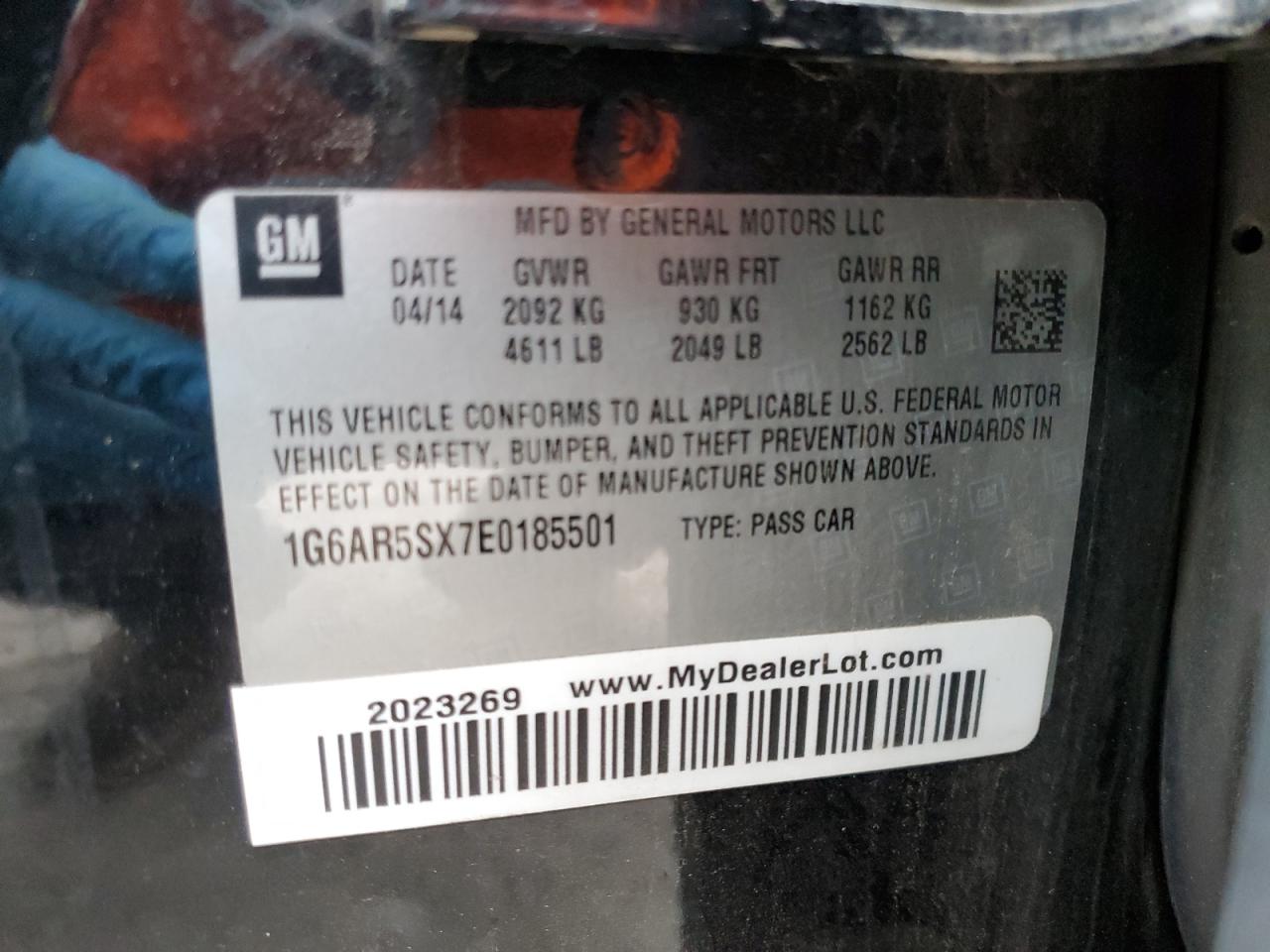 2014 Cadillac CTS VIN 1G6AR5SX7E0185501 Copart auction photo, side / minor dent/scratches damage thumbnail 13