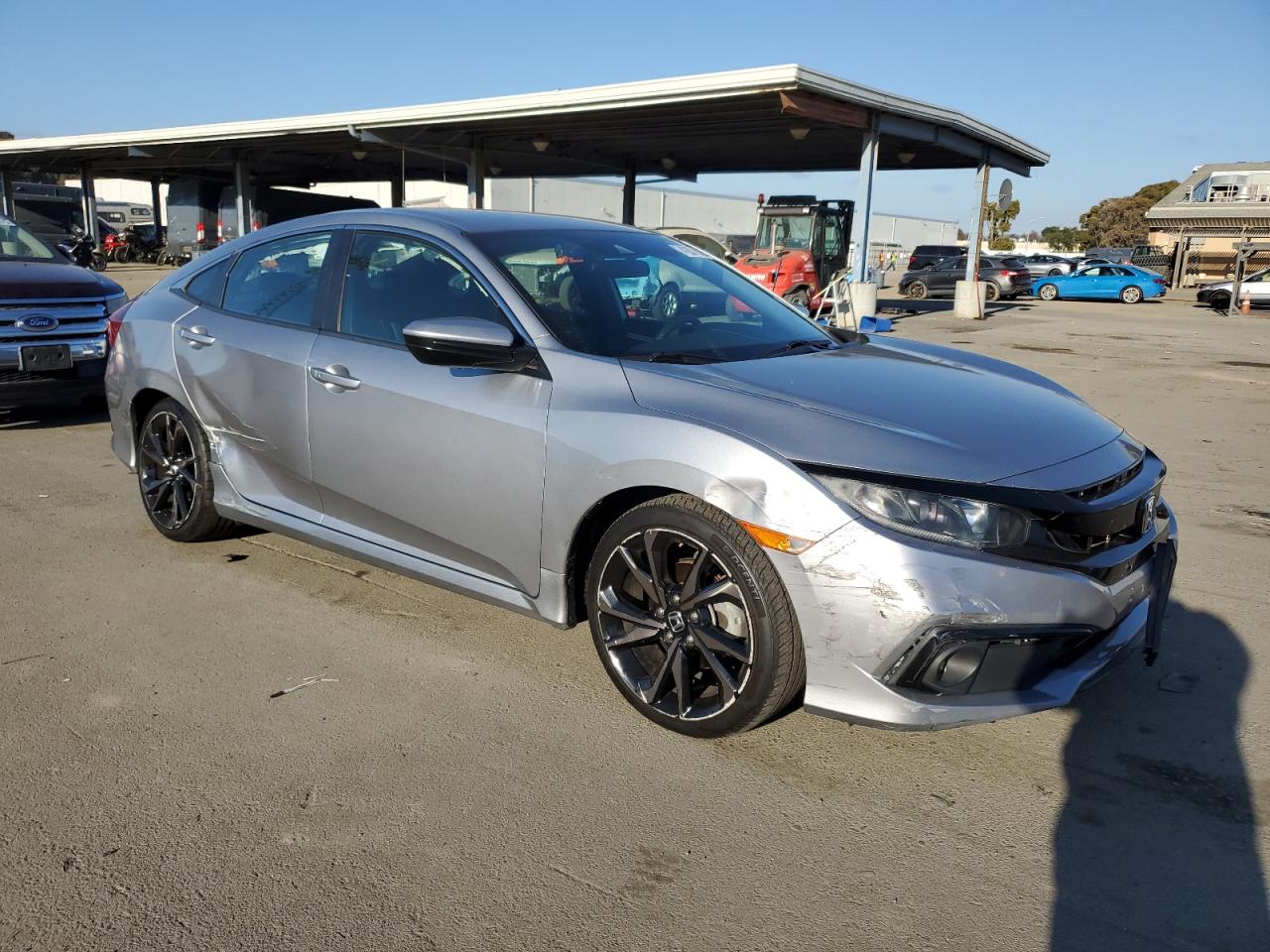 2019 Honda Civic VIN 19XFC2F8XKE213817 Copart auction photo, side damage thumbnail 4