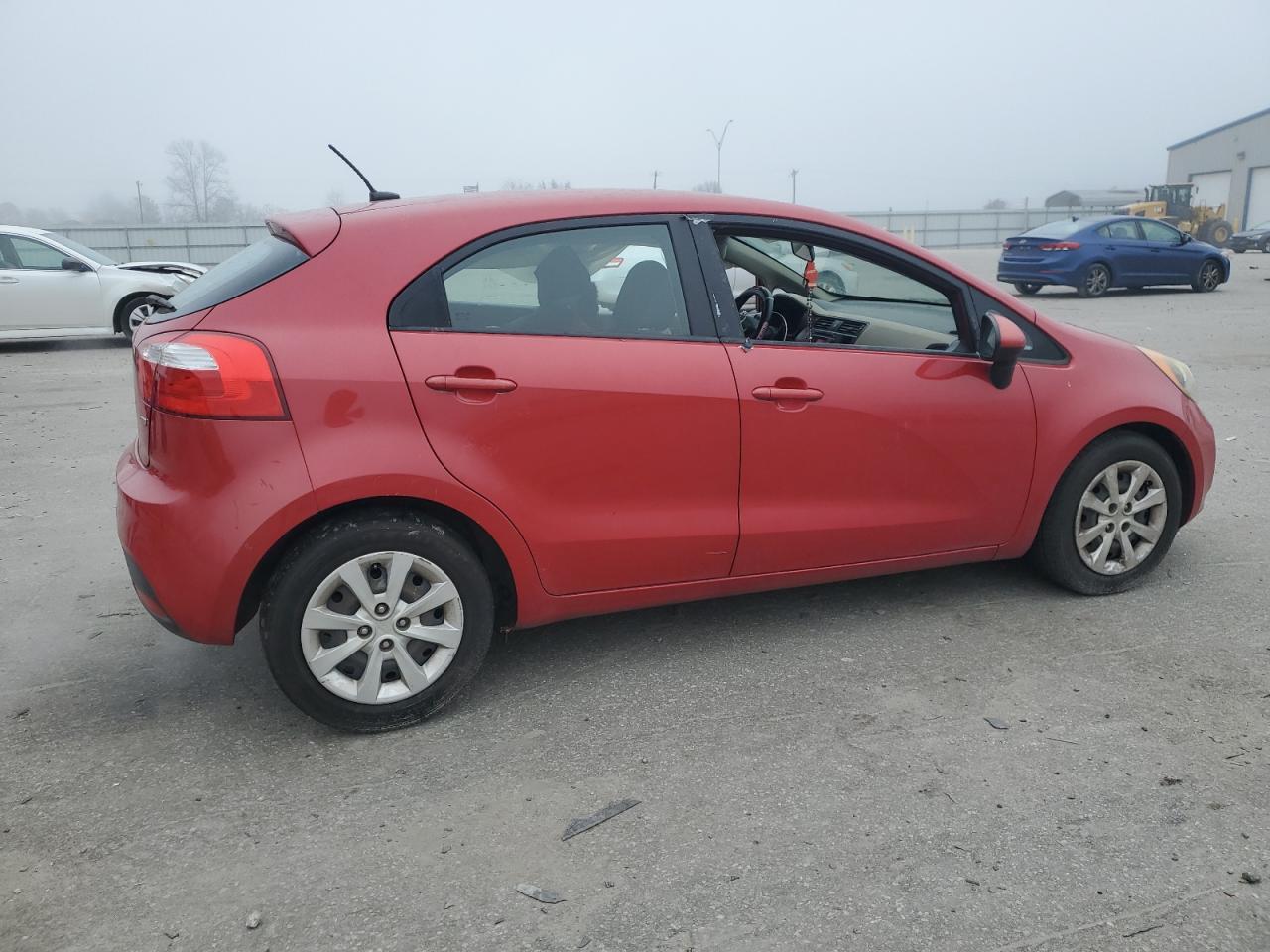 2013 KIA Rio VIN KNADM5A37D6108644 Copart auction photo, all over damage thumbnail 3