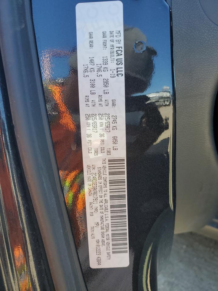 2019 Dodge Caravan VIN 2C4RDGEG8KR617911 Copart auction photo, rear end / side damage thumbnail 13