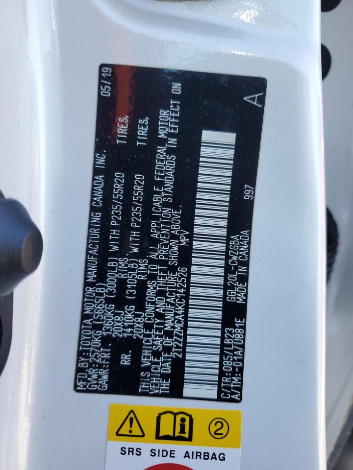2019 Lexus RX VIN 2T2ZZMCA4KC142526 Copart auction photo, side damage thumbnail 15
