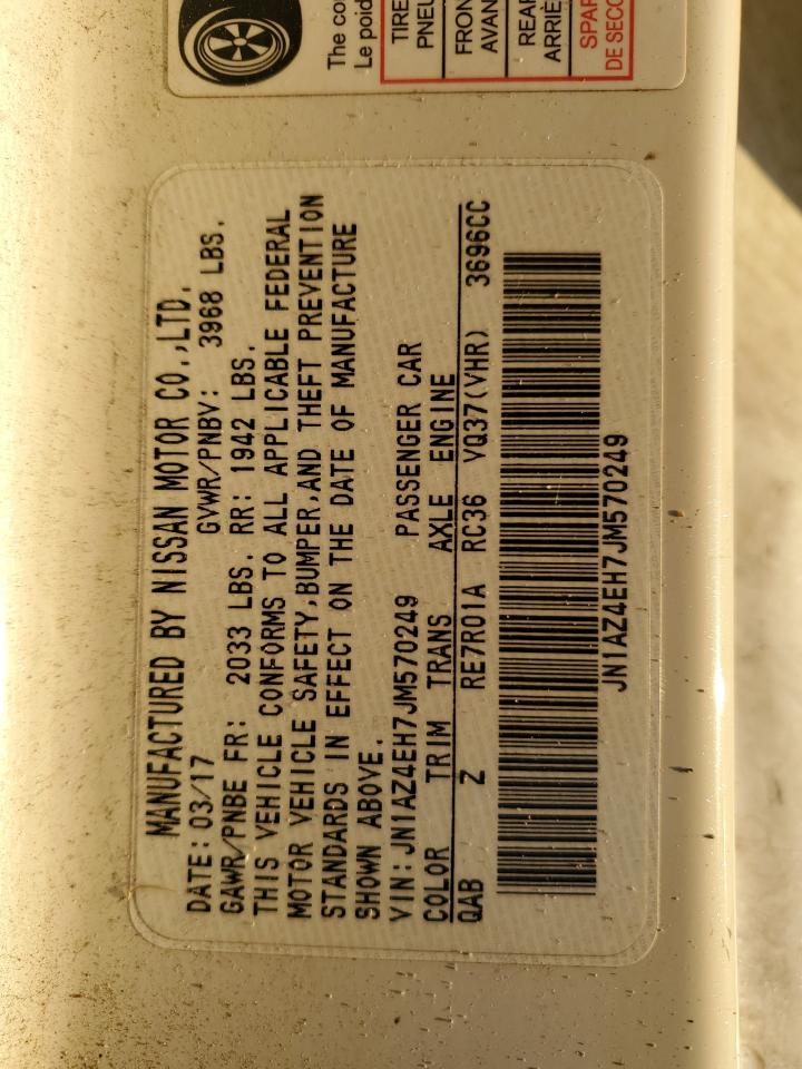 2018 Nissan 370Z VIN JN1AZ4EH7JM570249 Copart auction photo, front end / undercarriage damage thumbnail 15