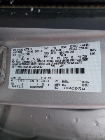 2014 Ford Escape VIN 1FMCU0GX4EUB59653 Copart auction photo, front end damage thumbnail 13