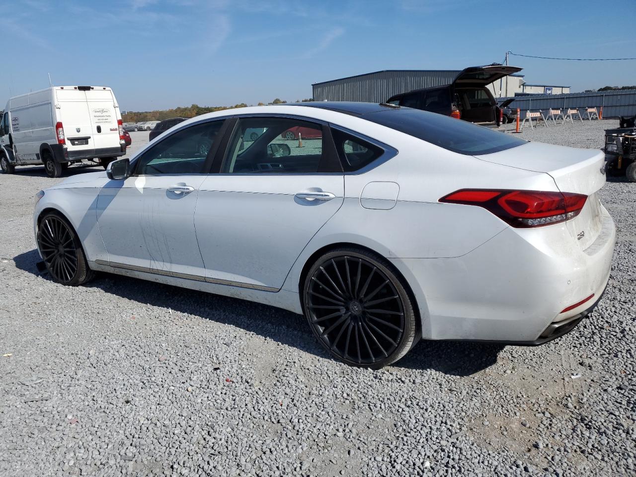 2017 Genesis G80 VIN KMHGN4JE6HU177945 Copart auction photo, front end damage thumbnail 2