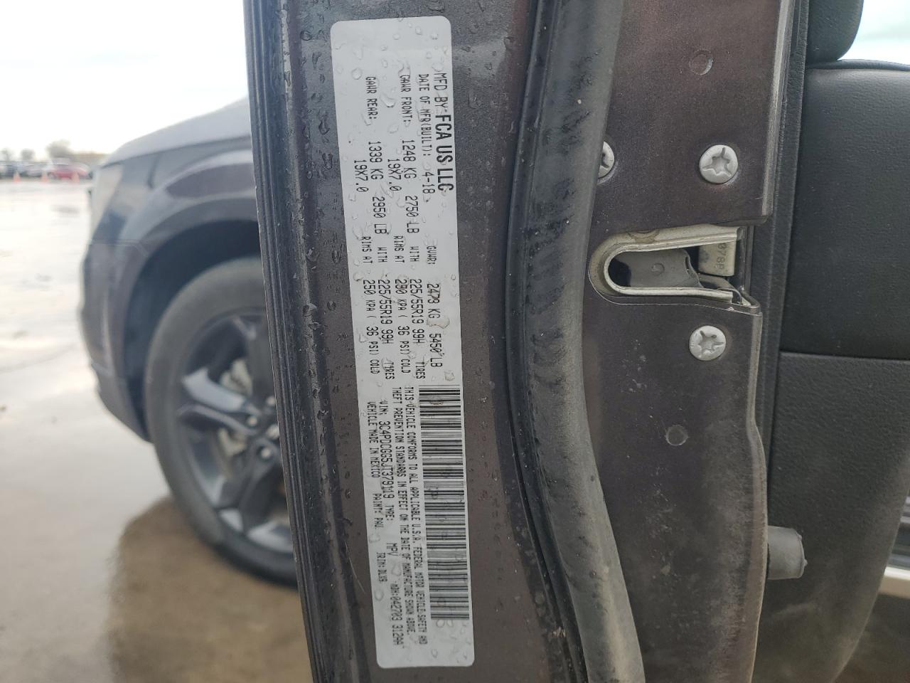 2018 Dodge Journey VIN 3C4PDCGG5JT379119 Copart auction photo, rear end / undercarriage damage thumbnail 13