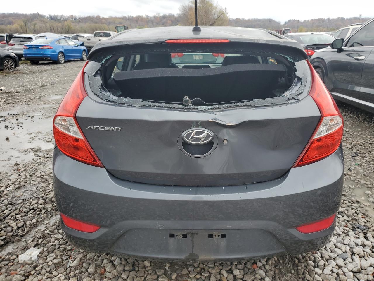 2013 Hyundai Accent VIN KMHCU5AE2DU066455 Copart auction photo, top/roof / side damage thumbnail 6