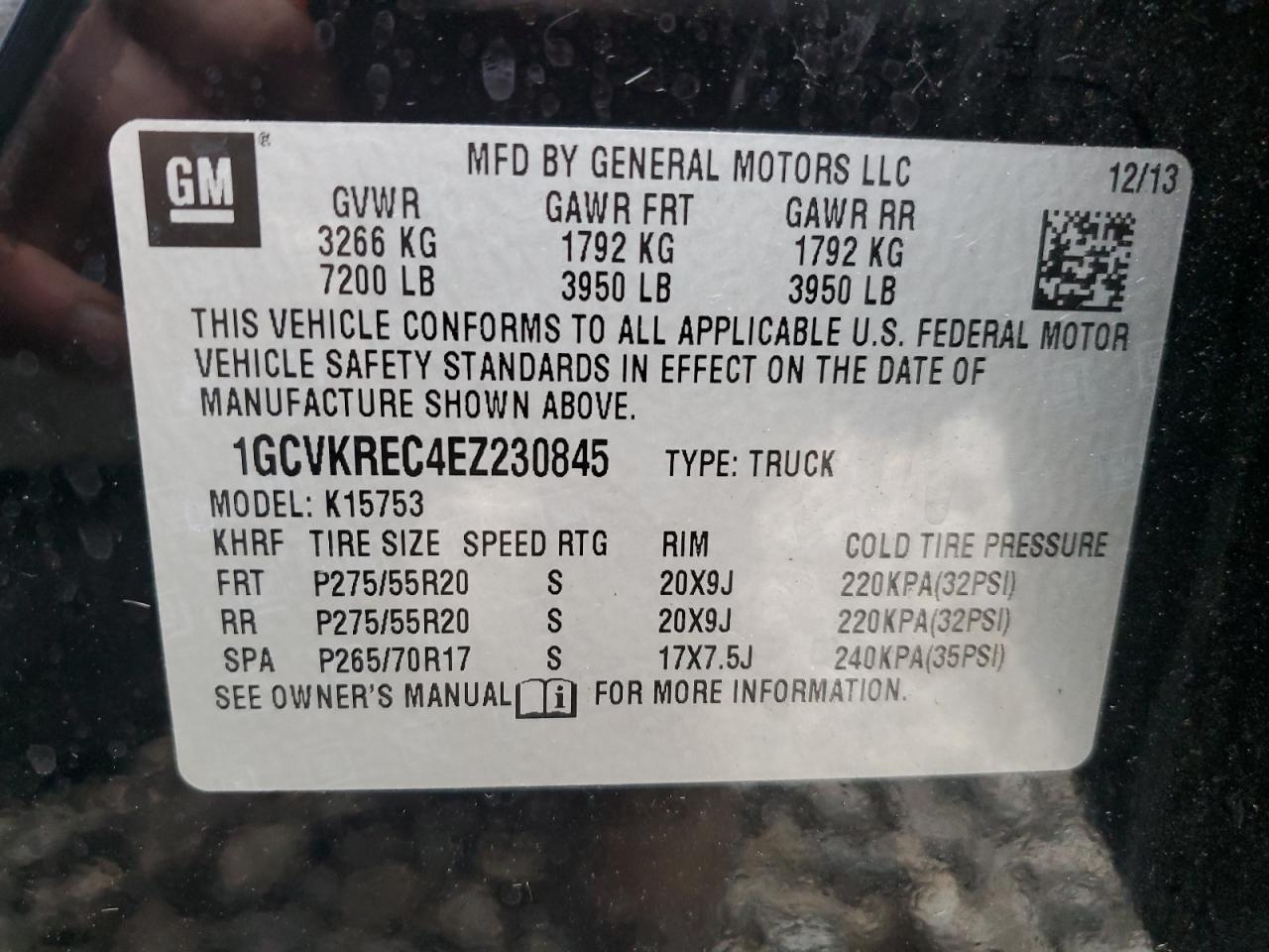 2014 Chevrolet Silverado VIN 1GCVKREC4EZ230845 Copart auction photo, front end damage thumbnail 13