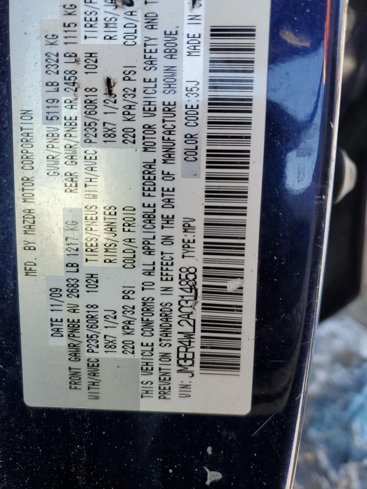 2010 Mazda CX-7 VIN JM3ER4WL2A0314858 Copart auction photo, front end damage thumbnail 14