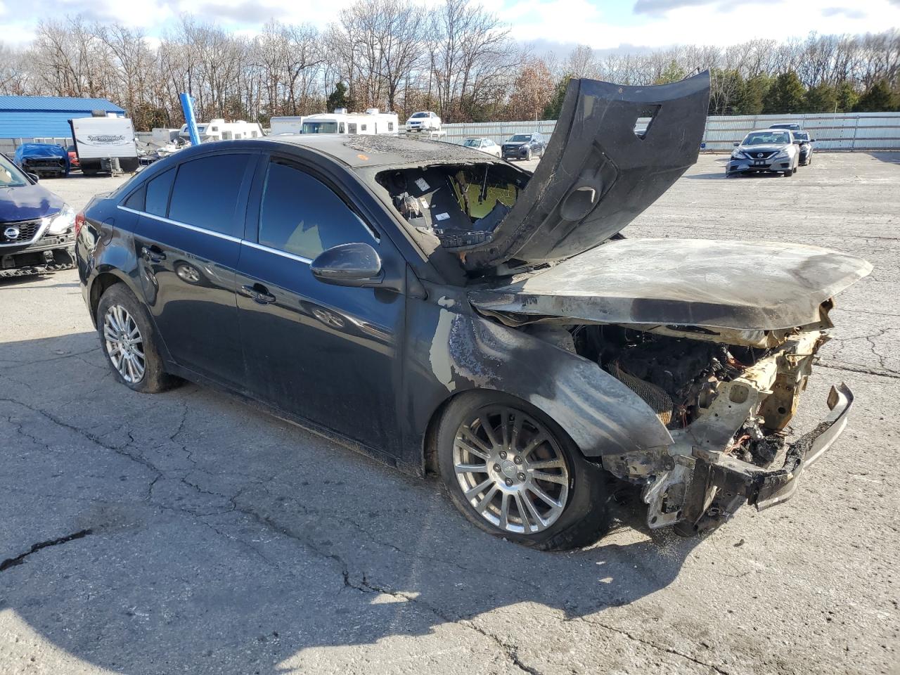 2013 Chevrolet Cruze VIN 1G1PH5SB8D7252247 Copart auction photo, burn - engine / burn damage thumbnail 4