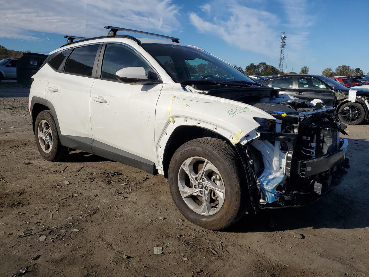 2024 Hyundai Tucson VIN 5NMJBCDE2RH413685 Copart auction photo, front end / side damage thumbnail 4