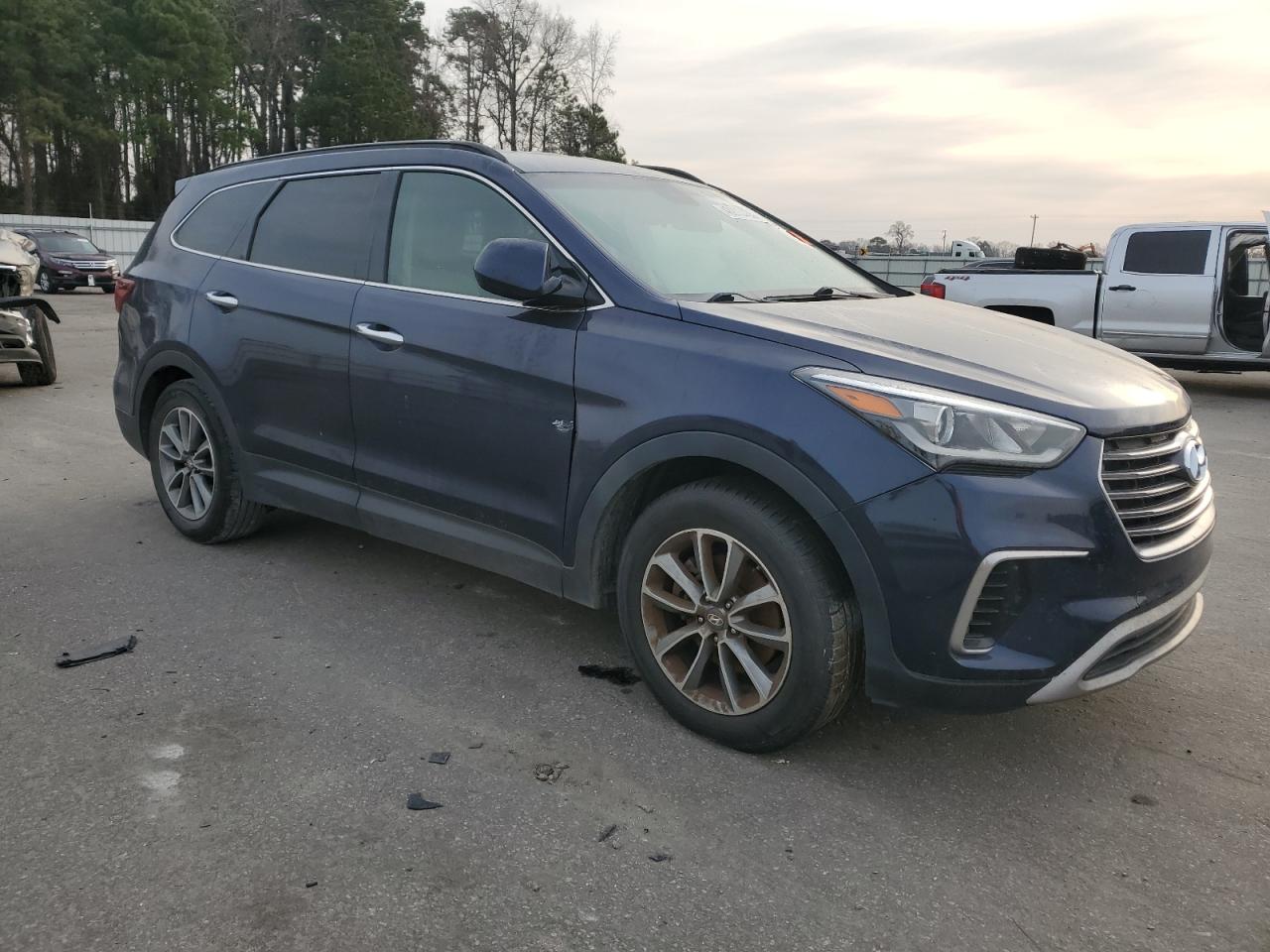 2017 Hyundai Santa Fe VIN KM8SM4HF1HU207834 Copart auction photo, side / front end damage thumbnail 4