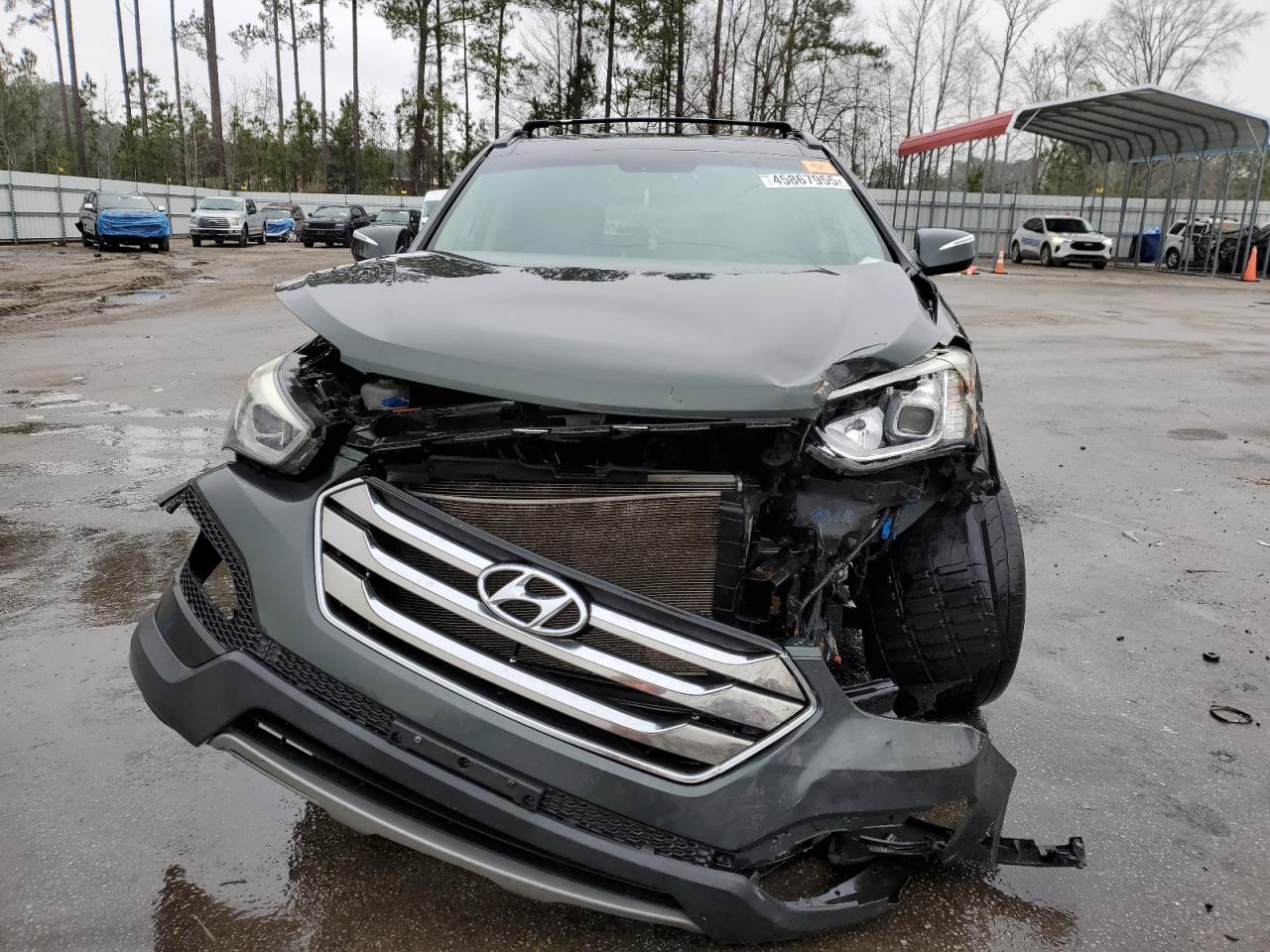 2014 Hyundai Santa Fe VIN 5XYZUDLB4EG200428 Copart auction photo, front end / rear end damage thumbnail 5